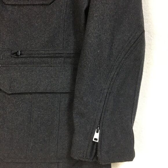Black Rivet Mens Wool Blend Charcoal‎ Gray Pea Coat Jacket Size XXL Full Zip - Picture 6 of 12
